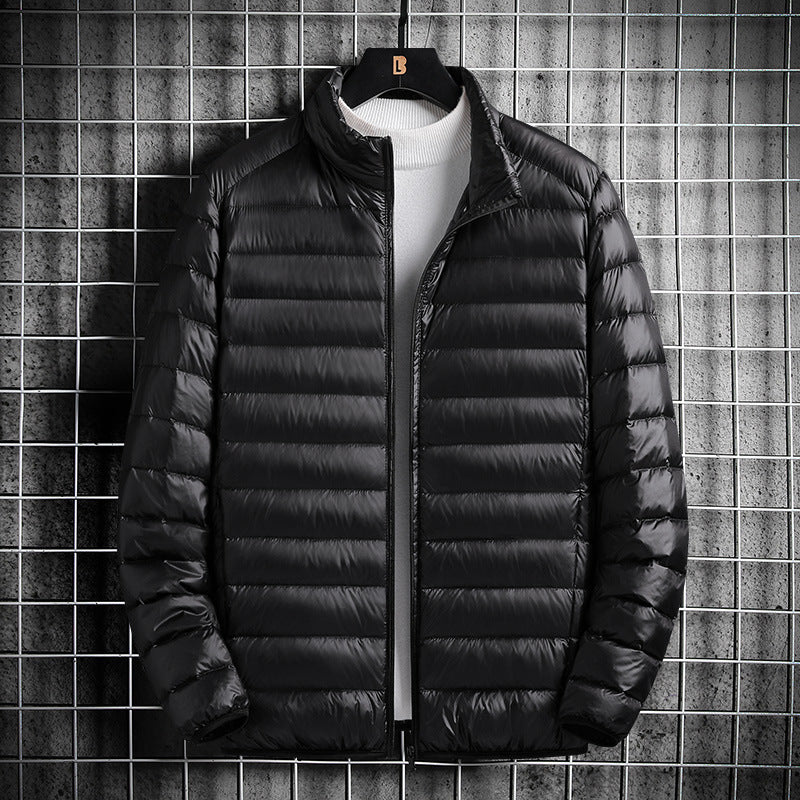 Men's Lightweight Quilted Insulated Padded Jacket with Stand-Up Collar and Pack Function Mune Fashion