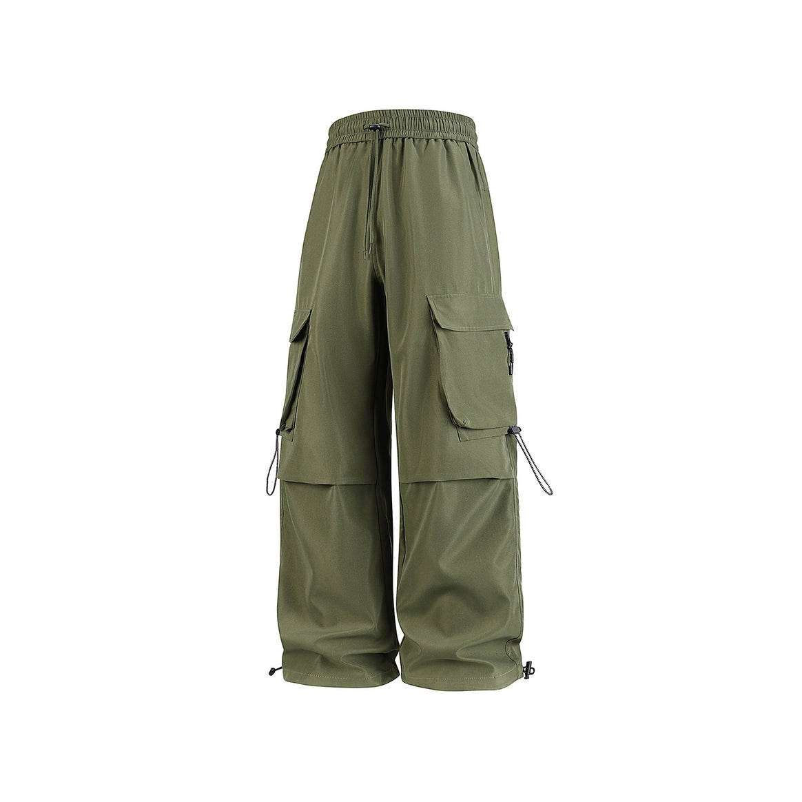 Herren Baggy‑Cargohose im Tech‑Utility‑Stil mit elastischem Tunnelzugbund, großen Klappfächern und Zipper‑Details Mune Fashion