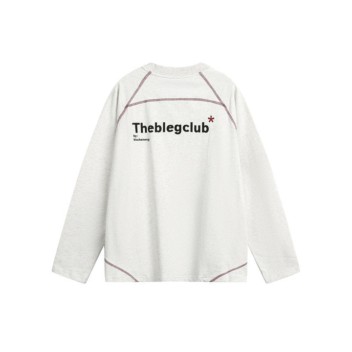 Unisex Relaxed-Fit Long Sleeve Shirt with Crew Neck, Contrasting Flatlock Seams and Soft Loopback Finish Mune Fashion