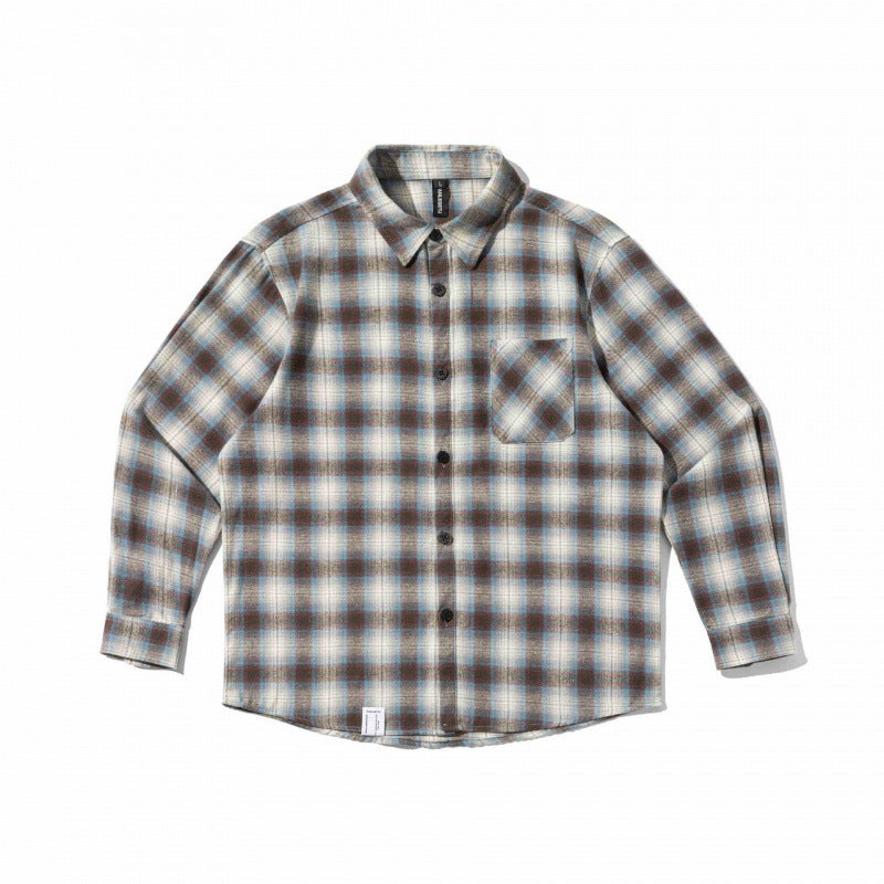 Unisex Boxy Checkered Flannel Overshirt with Patch Chest Pocket Mune Fashion