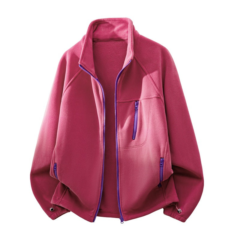 Unisex functional microfleece performance jacket with stand-up collar, chest zipper and ergonomic raglan sleeves Mune Fashion