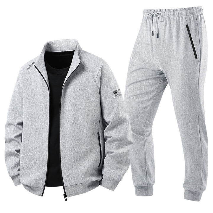 Men's Lightweight Casual Training Suit Set with Zip Jacket, Elastic Waistband & Zip Pockets Mune Fashion