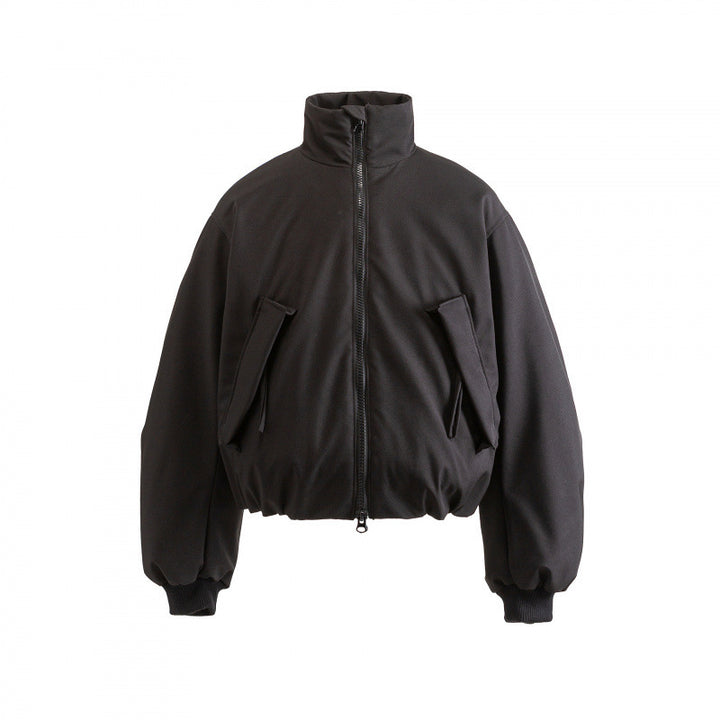 Unisex Boxy quilted bomber jacket with high stand-up collar and flap pockets Mune Fashion