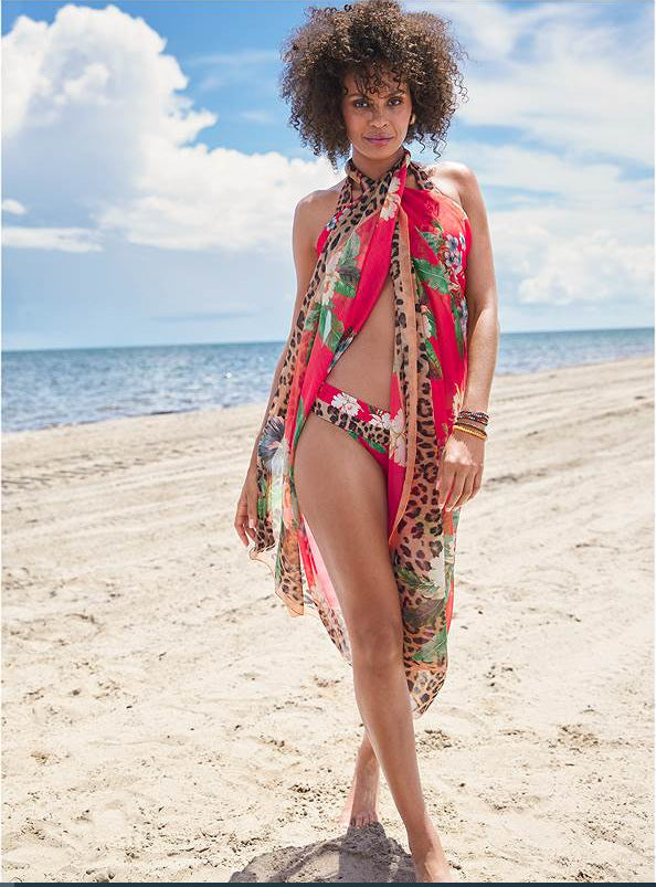 Women Beach Sarong with Colorful Floral and Animal Print Mune Fashion