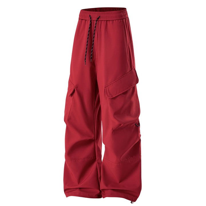Men's loose-fitting utility cargo pants with elastic waistband, drawstring, and generous flap pockets Mune Fashion
