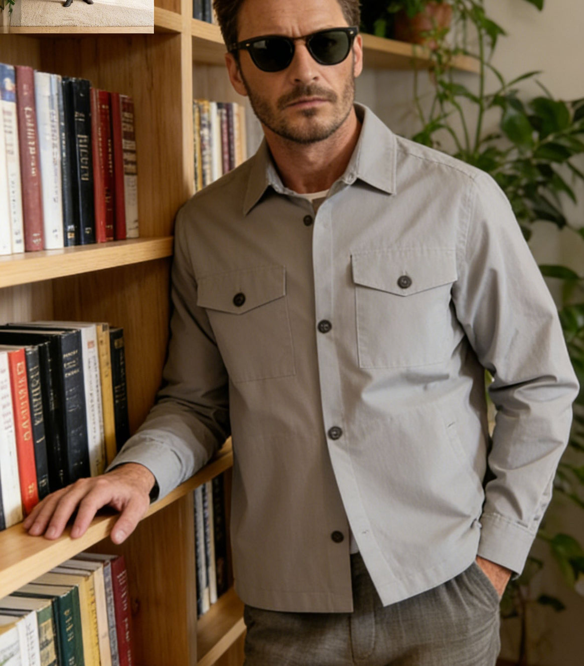 Men's shirt jacket with flap pockets and lightweight cotton blend Mune Fashion