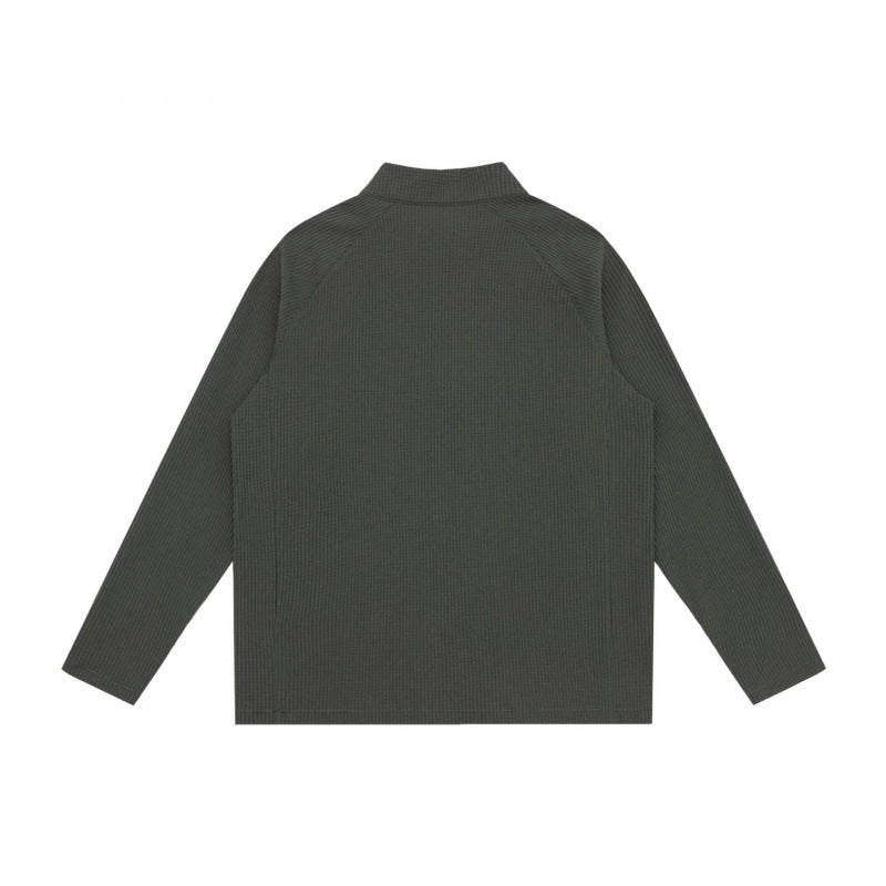 Unisex Chunky Knit Half-Zip Sweater with Stand Collar and Boxy Cut Mune Fashion