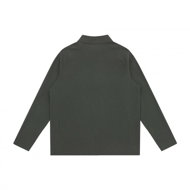 Unisex Chunky Knit Half-Zip Sweater with Stand Collar and Boxy Cut Mune Fashion