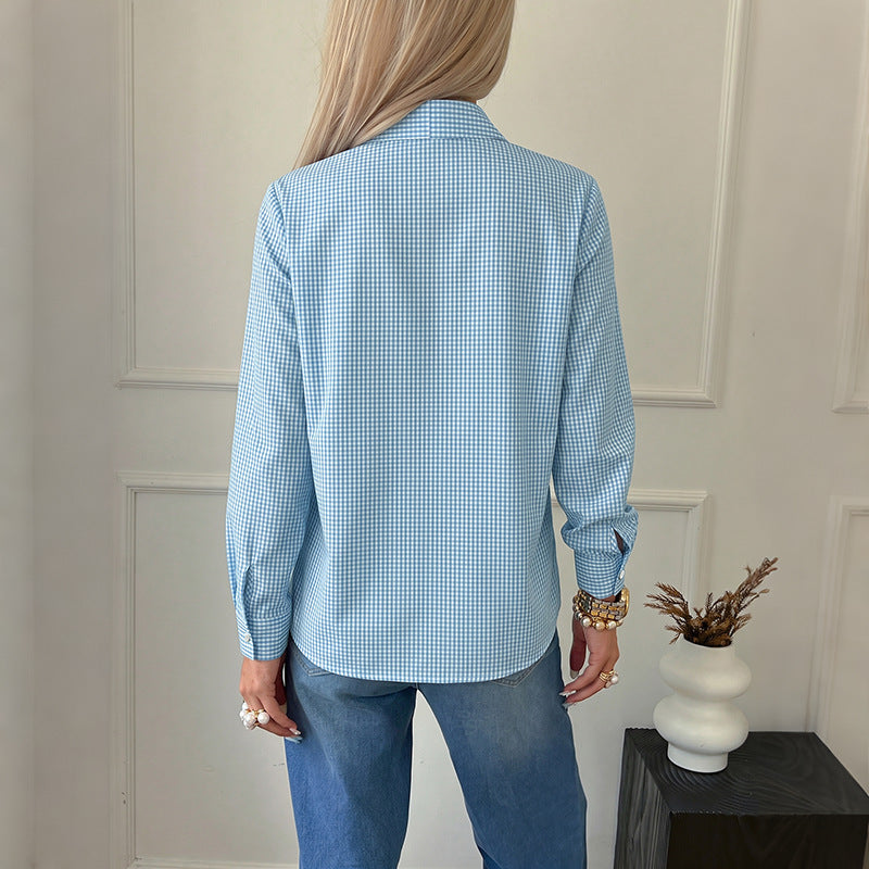Women's Elegant Blouse with Bow Collar Mune Fashion