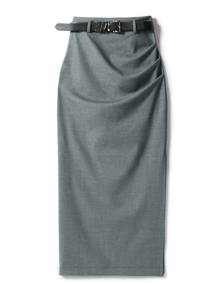 Ladies Elegant Wrap Skirt with Waist Belt Mune Fashion