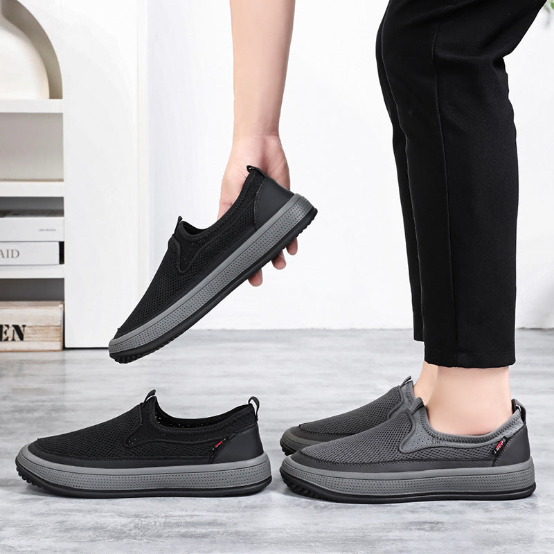 Men's breathable slip-on mesh sneakers with elastic entry and perforated EVA platform sole Mune Fashion