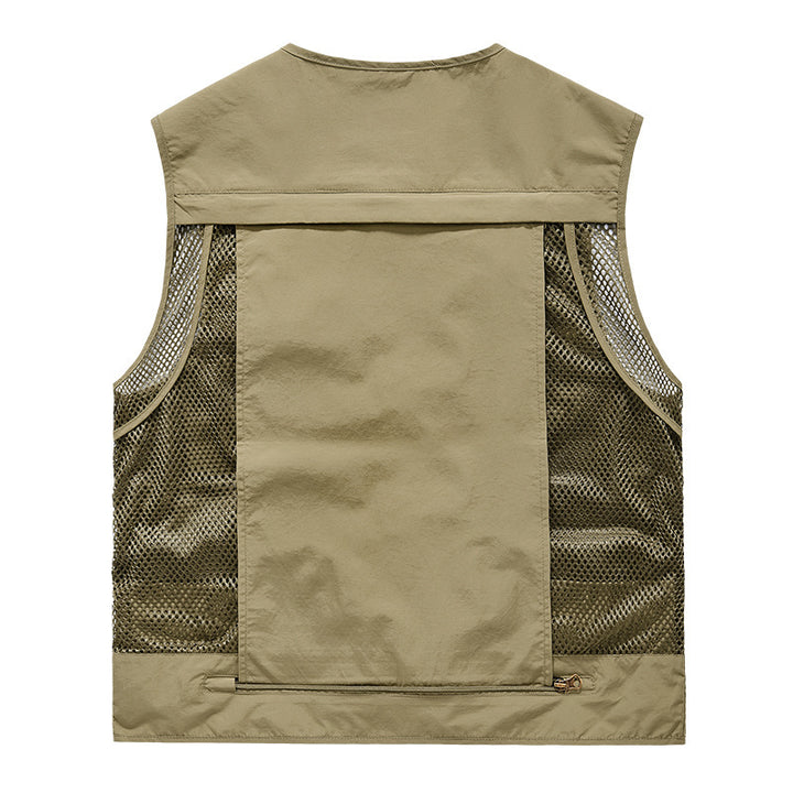 Men's nan multifunctional fishing vest with mesh back, numerous zippered pockets and tool loops Mune Fashion