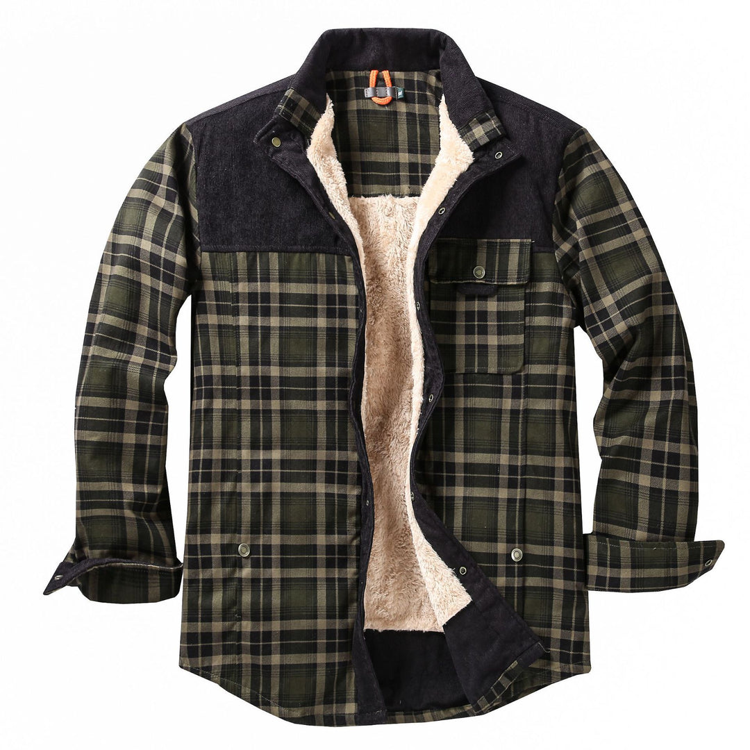 Men's Casual Flannel Jacket with Teddy Lining Mune Fashion