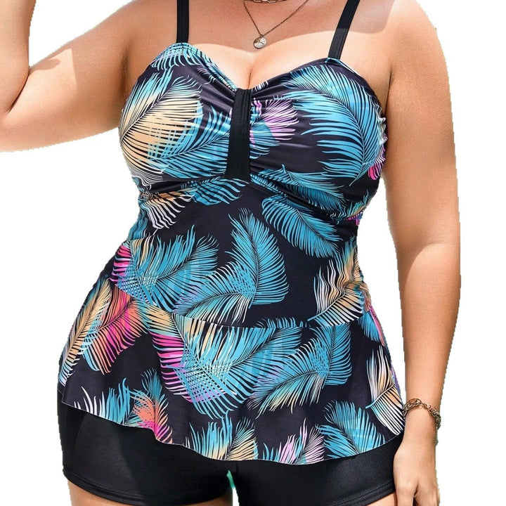 Damen Tankini-Set mit modischem Taillenband und sportlichen Hosen Echo Archiv