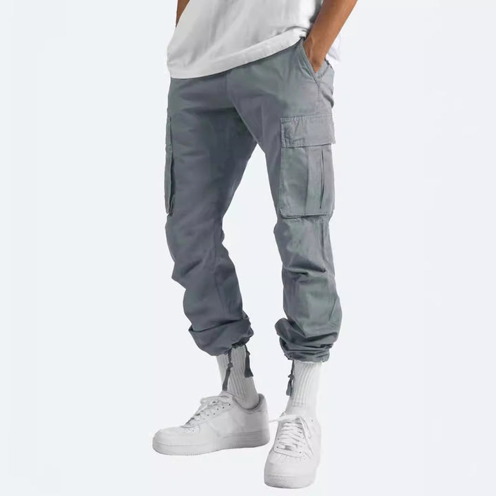 Men's casual cotton cargo pants with multiple pockets and adjustable hem Mune Fashion