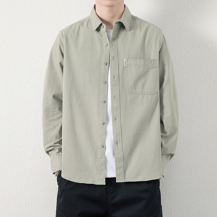 Men's Casual Utility Overshirt made of Canvas with Chest Pocket and Reinforced Seams Mune Fashion