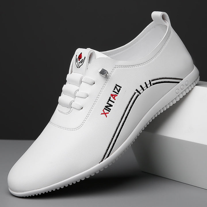 Men's Elegant Lightweight Leatherette Slip-On with Elastic Quick Lace and Contoured Rubber Sole Mune Fashion