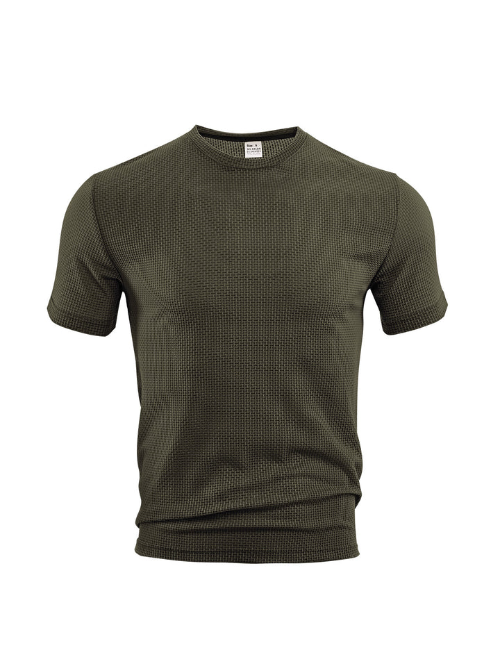 Men's waffle structure T-shirt with round neckline and body-hugging fit Mune Fashion