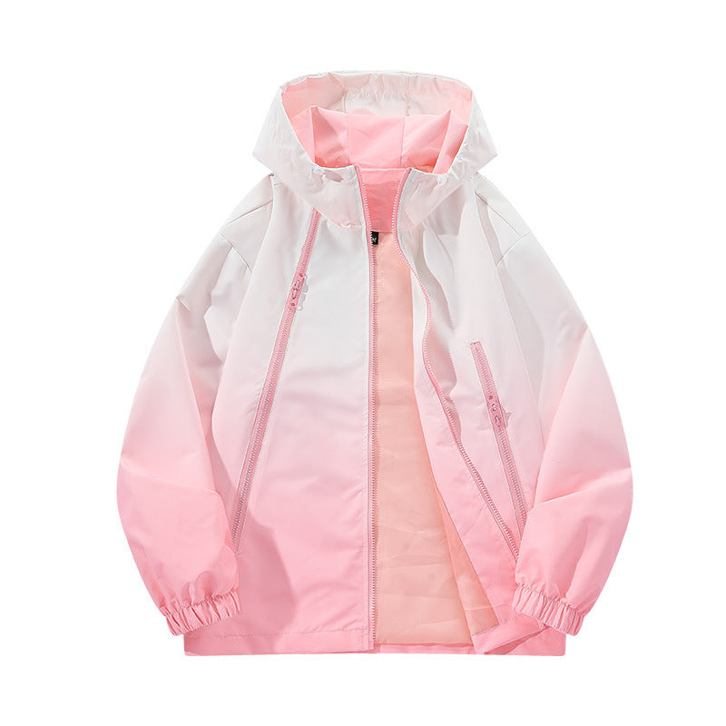 Men's Light Hooded Windbreaker with Asymmetrical Zipper Pockets and Adjustable Hem Mune Fashion