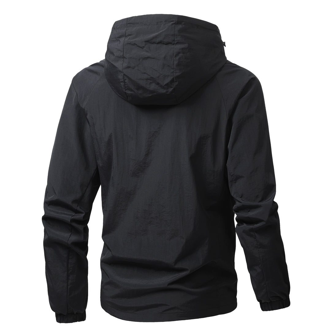 Men's Light Hooded Transition Jacket with Wind and Water Repellent Functional Material Mune Fashion
