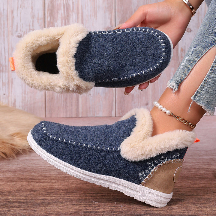 Women Lined Felt Mules with Teddy Lining and Ergonomic Rubber Sole Mune Fashion