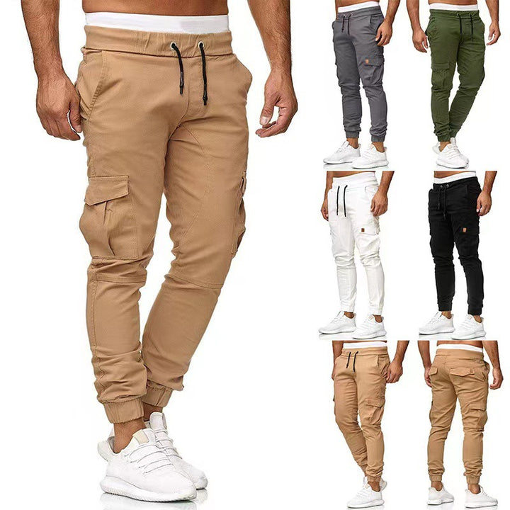 Men's Tactical Cargo Joggers with Drawstring, Elastic Cuffs, and Multiple Pockets Mune Fashion