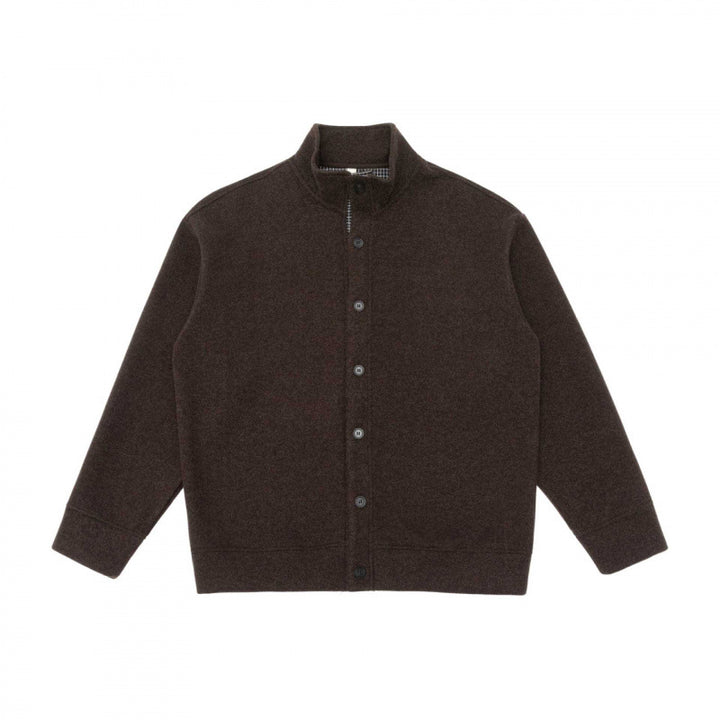 Unisex Boxy Knit Cardigan with Stand-Up Collar and Full Button Placket Mune Fashion