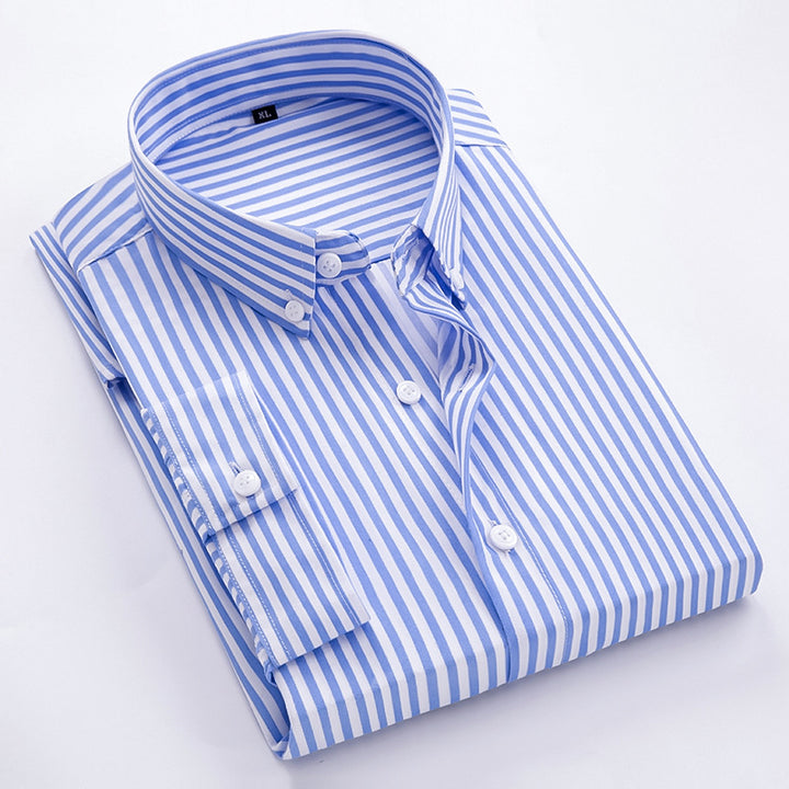 Men's striped business shirt with button-down collar and tailored silhouette Mune Fashion
