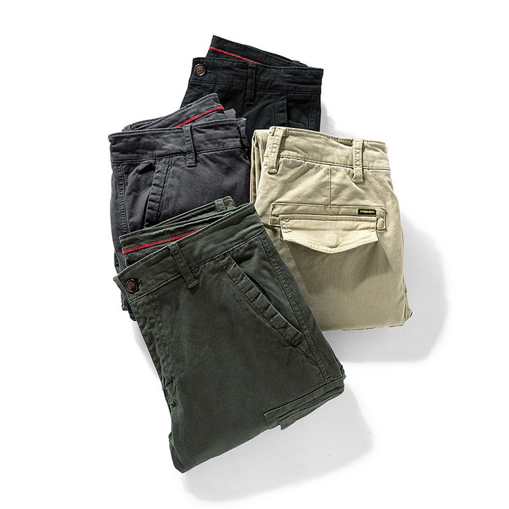 Herren Cargo-Jogginghose mit elastischem Saum, verstärkten Klappentaschen und Canvas‑Optik Mune Fashion