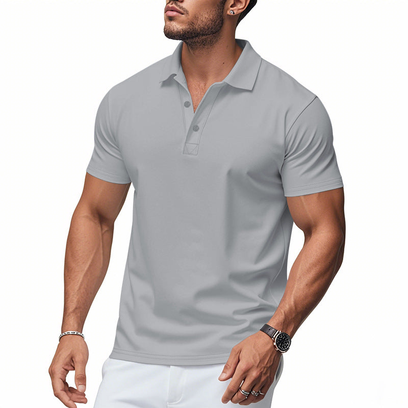 Men's easy-care short-sleeve polo made of cotton blend with piqué structure and three buttons Mune Fashion