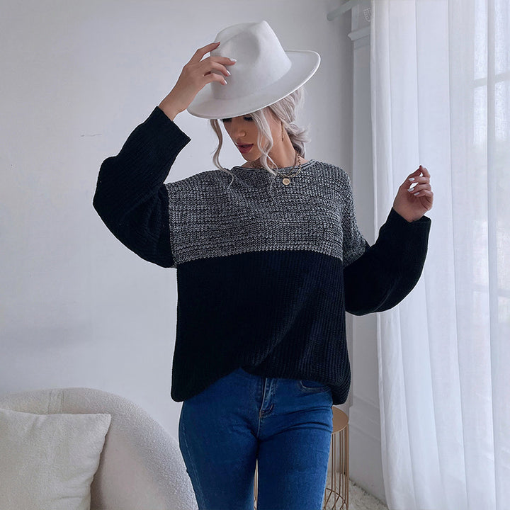 Women's Loose Fit Chunky Knit Sweater with Raglan Sleeves and Round Neck Mune Fashion