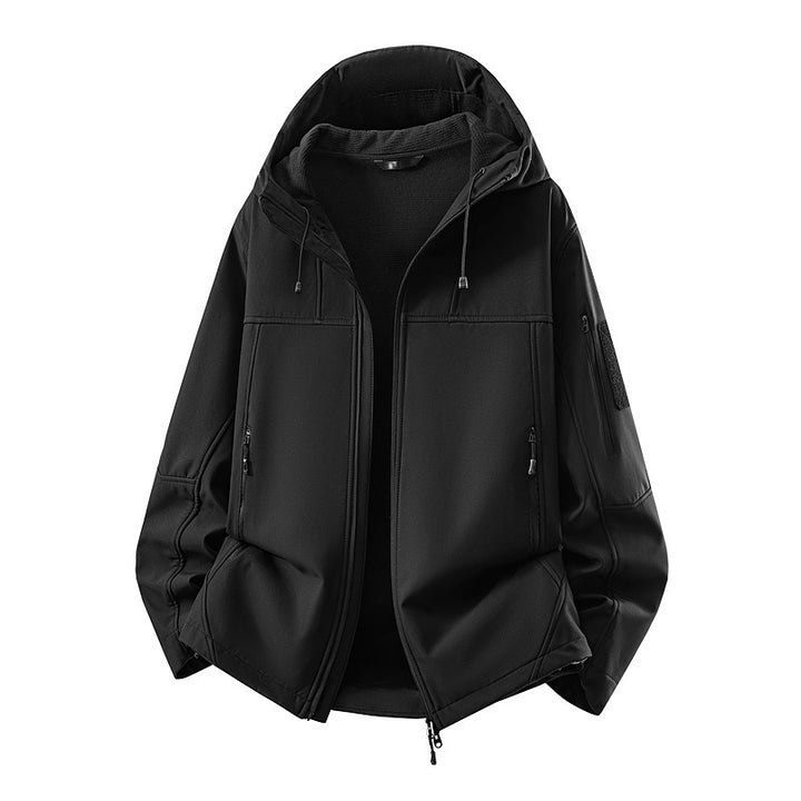 Men's softshell jacket with fleece lining, water-repellent and hood reinforcement Mune Fashion