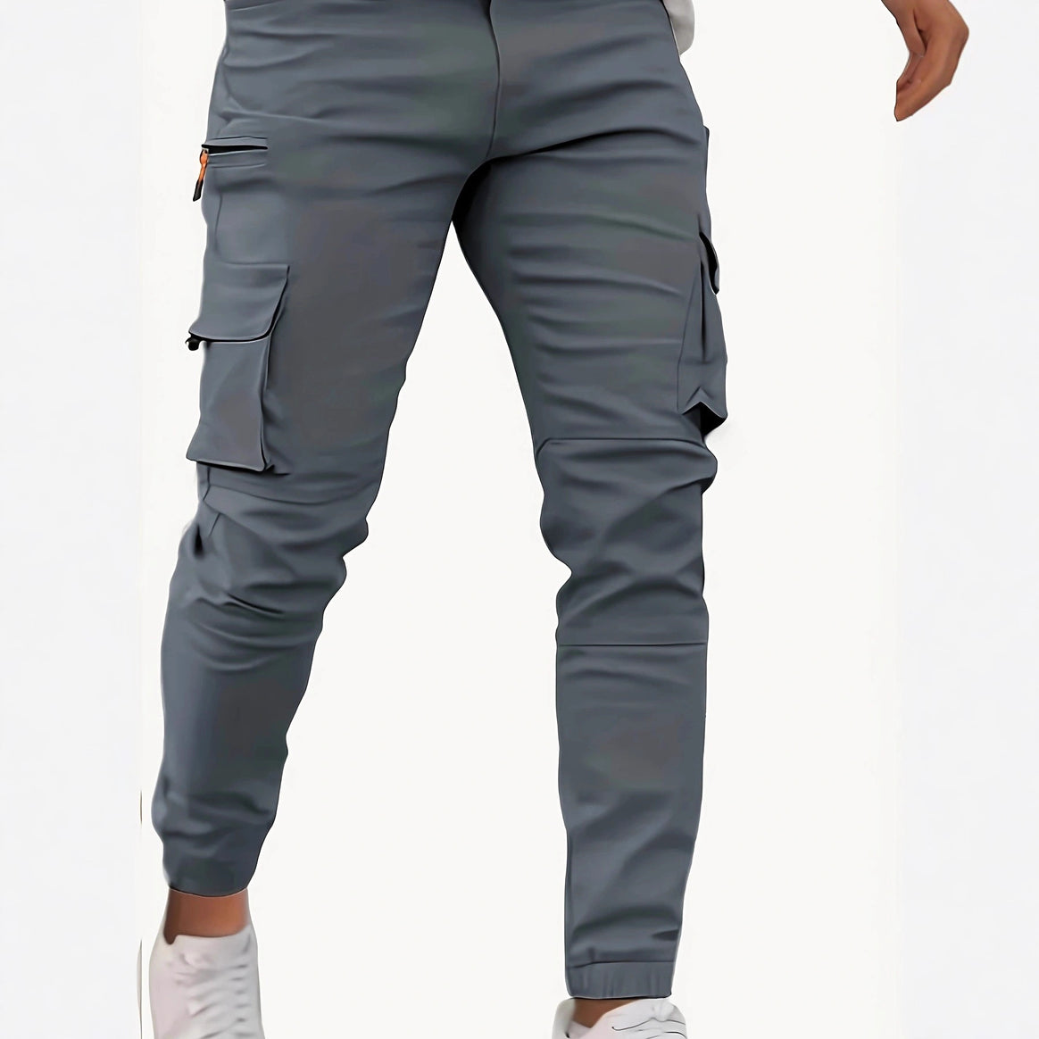 Men's Tapered Cargo Jogging Pants with Zipper and Flap Pockets Mune Fashion