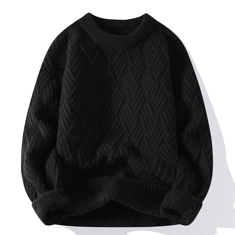 Women’s chunky knit oversized sweater with cable pattern and elastic ribbed hem Mune Fashion