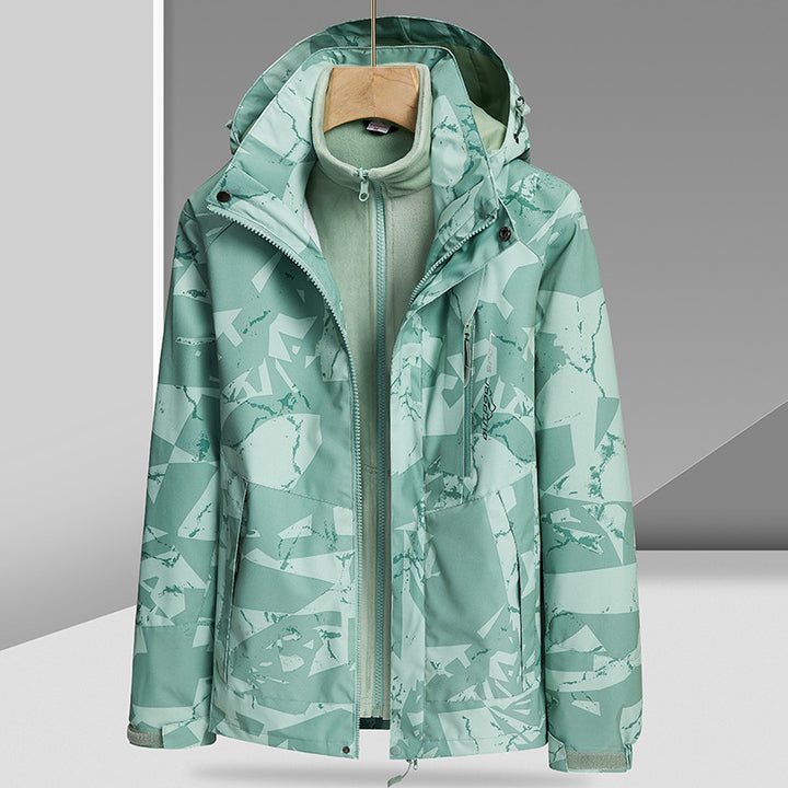Men's Water-Repellent Outdoor Jacket with Integrated Fleece Inner Jacket Mune Fashion