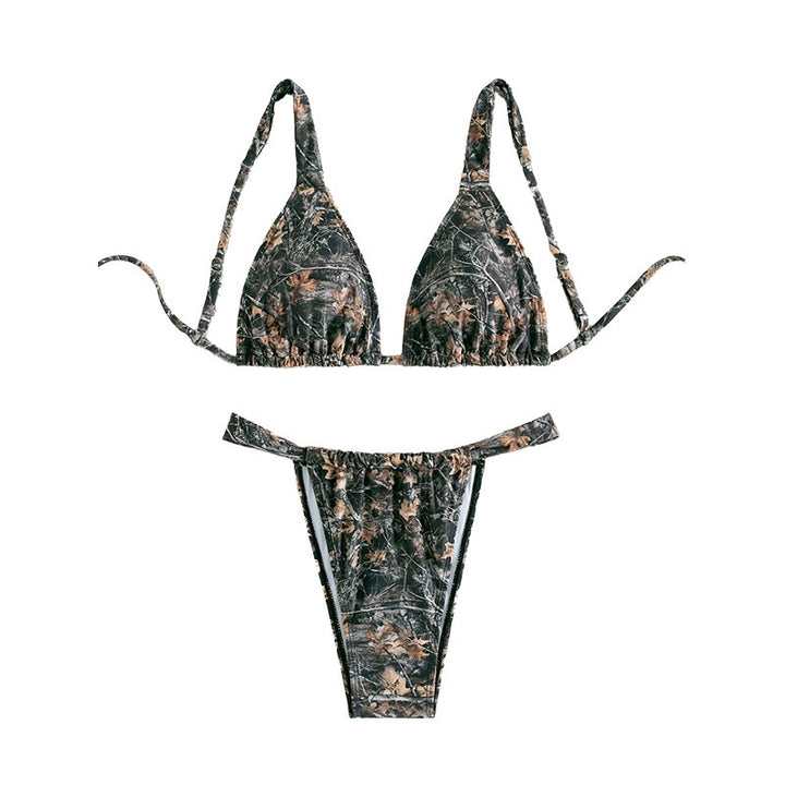 Women's Triangle Bikini with Floral Pattern Mune Fashion