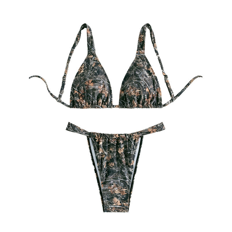 Women's Triangle Bikini with Floral Pattern Mune Fashion