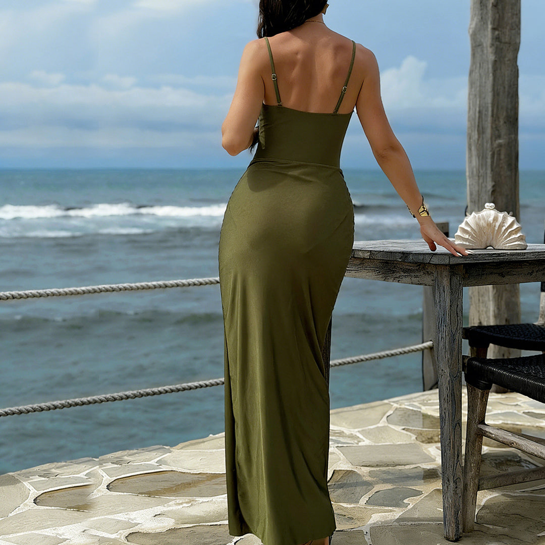 Women's One-Piece Swimsuit with Elegant Wrap Skirt Mune Fashion