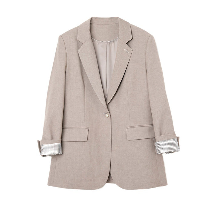 Women Casual Tailoring Set with Longline Blazer and High-Waisted Pleated Pants Mune Fashion