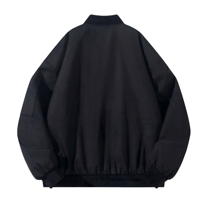 Men's Boxy Bomber Jacket with Quilted Thermal Lining, Arm Pocket & Concealed Zipper Mune Fashion