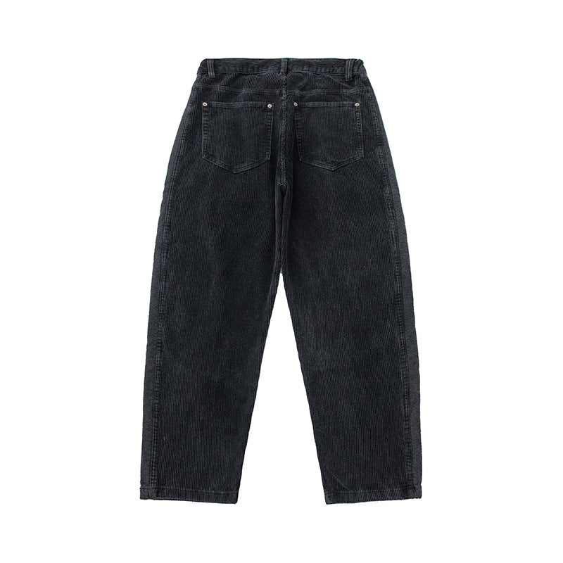 Men's corduroy pants in relaxed fit with elastic drawstring waistband and used details Mune Fashion