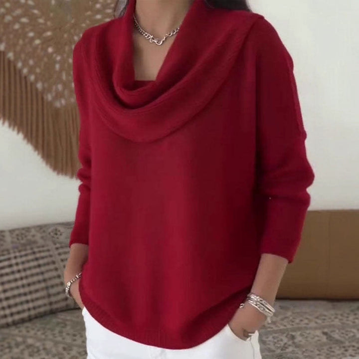 Women's Stylish Bootcut Sweater with Waterfall Neckline Mune Fashion