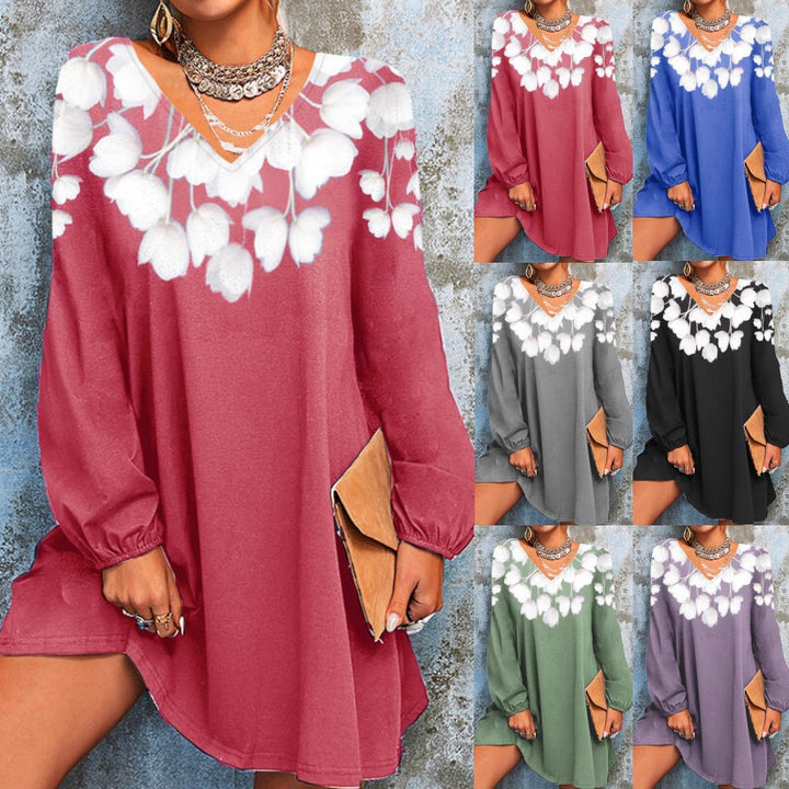 Women's V-Neck Tunic Dress Mune Fashion