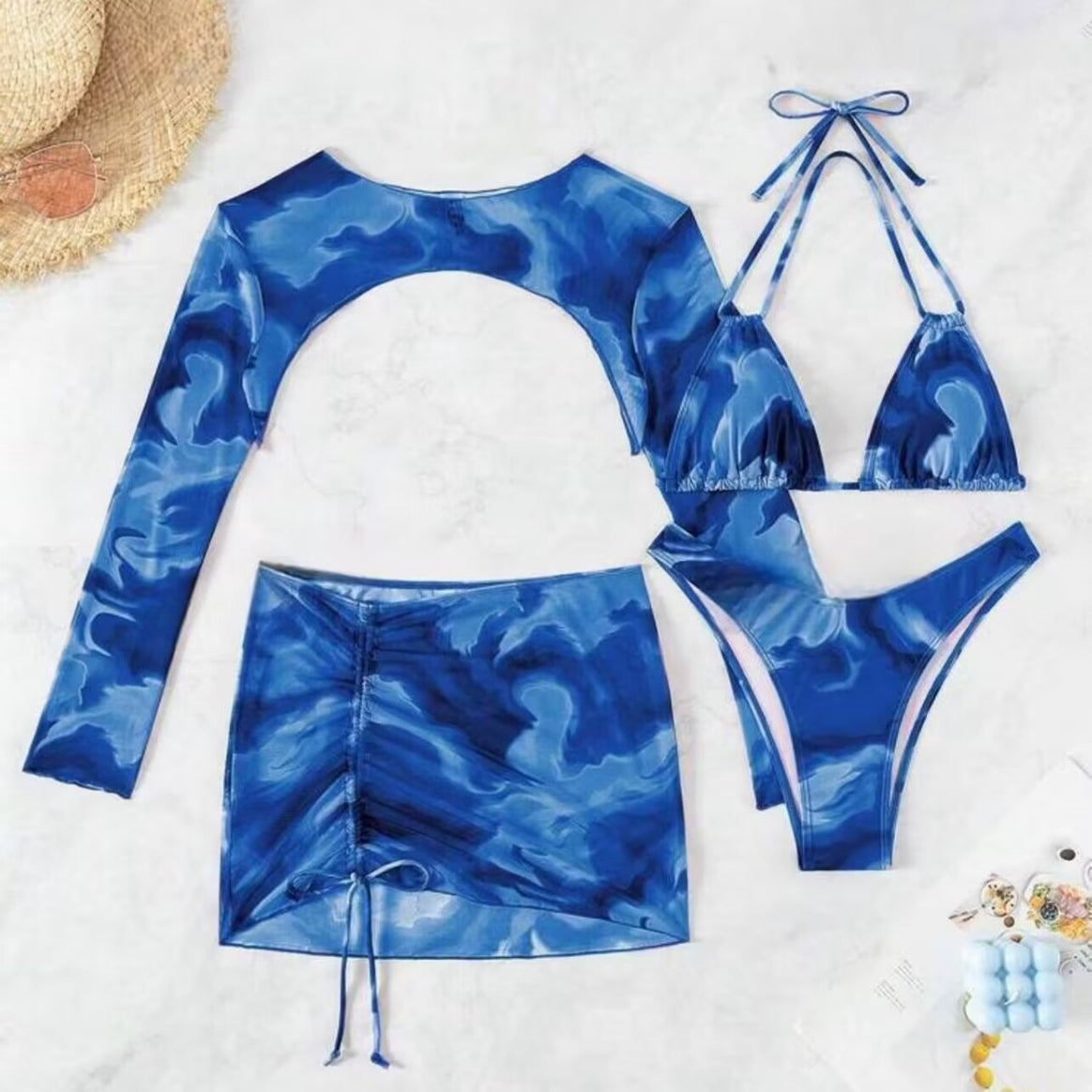 Ladies Bikini Set with sophisticated back cutout and trendy wrap skirt Mune Fashion