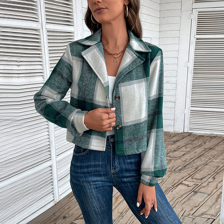 Women's Fashionable Checkered Jacket Mune Fashion