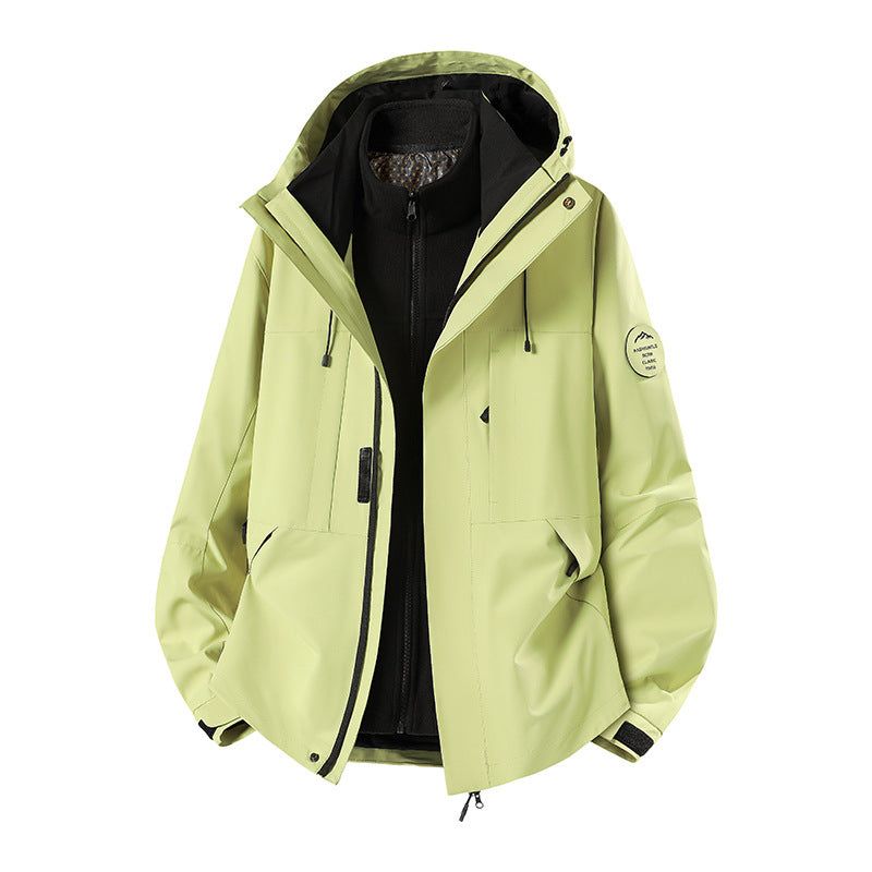 Men's Weatherproof Technical Softshell Trekking Jacket with Hood and Insulating Inner Insert Mune Fashion