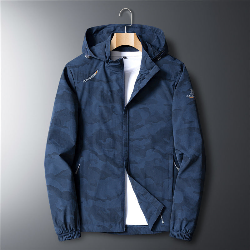 Men's Ultralight Softshell Hoodie with Camouflage Pattern, Water-Repellent and Breathable Mesh Lining Mune Fashion