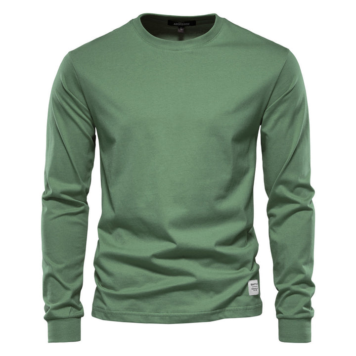 Men's classic long-sleeved cotton shirt with round neck and elastic cuffs Mune Fashion