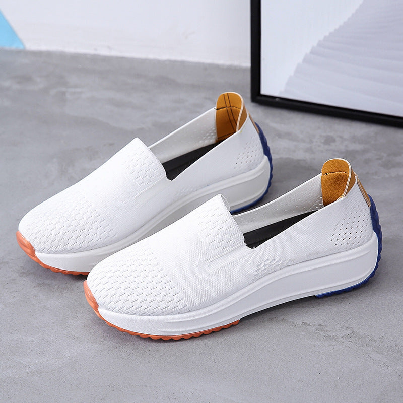 Women's Slip-On Platform Sneaker with Knitted Upper Mune Fashion