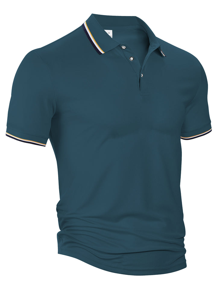 Men's classic polo shirt made of piqué with contrasting stripes at the collar Mune Fashion